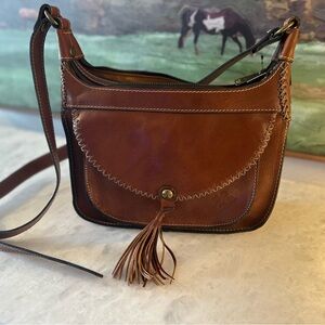 Patricia Nash Heritage Collection Brown Leather Satchel with Timeless Design